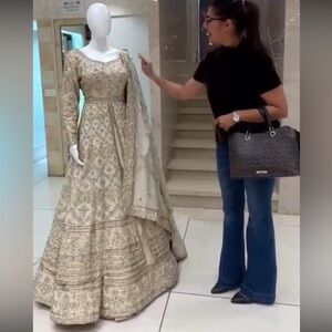 Elegant Gold Embroidered Lehenga